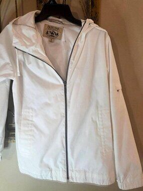 Pacific Trail White Hooded Windbreaker Jacket, Size M